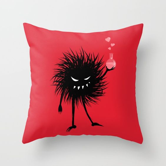 Evil bug chemist with love potion pillow at Society6