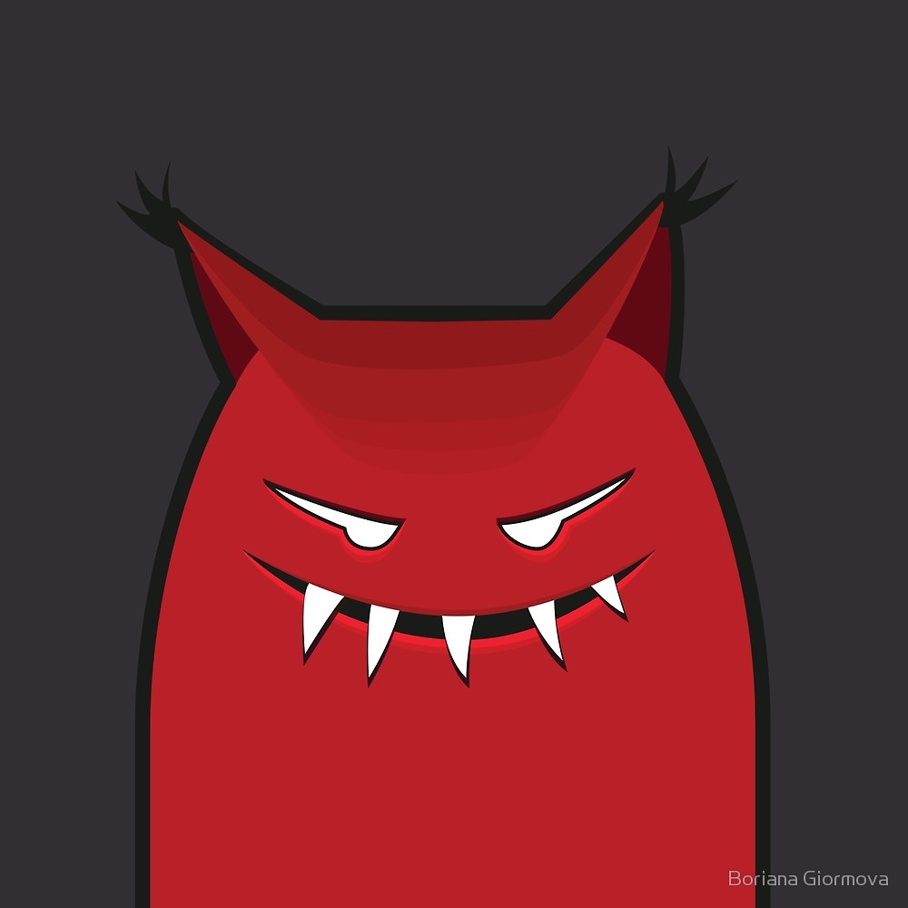Evil monster cartoon illustration