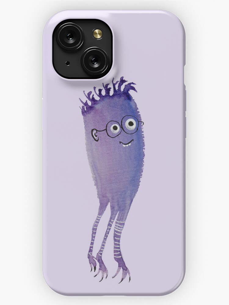 purple iphone case with the nerdy monster